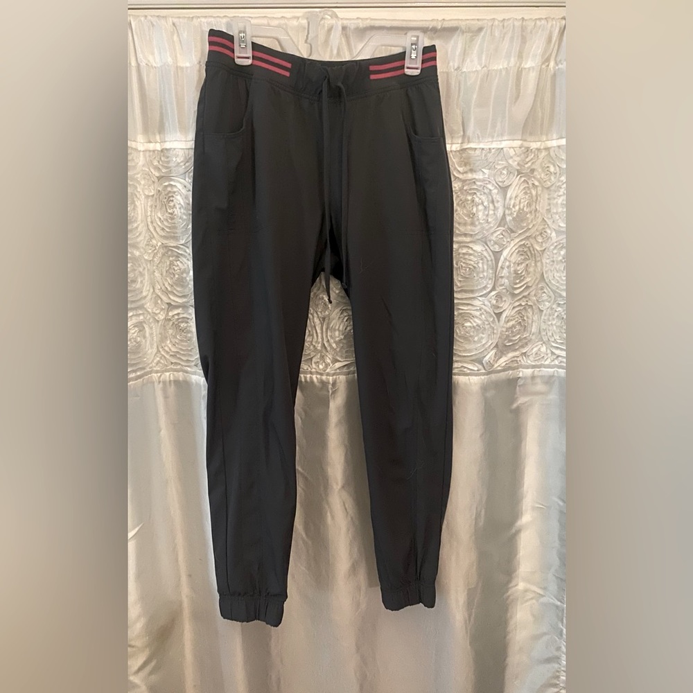 Lot of 2 GUC high waist pewter grey jogger scrub bottoms